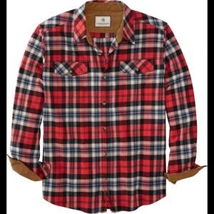 NWT Legendary Whitetails Button-Up Flannel Shirt Men's 4XL Red Plaid Pocket